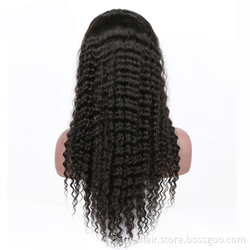 Deep Wave Brazilian hair wig, transparent lace wig T-part curly human hair lace front human hair wig Remy wig, 10 to 28 inches